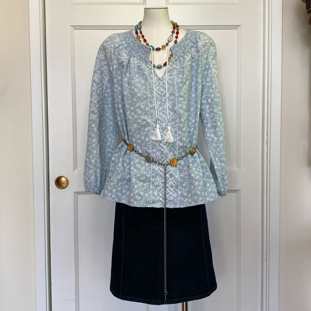 Joie Embroidered Linen Blouse